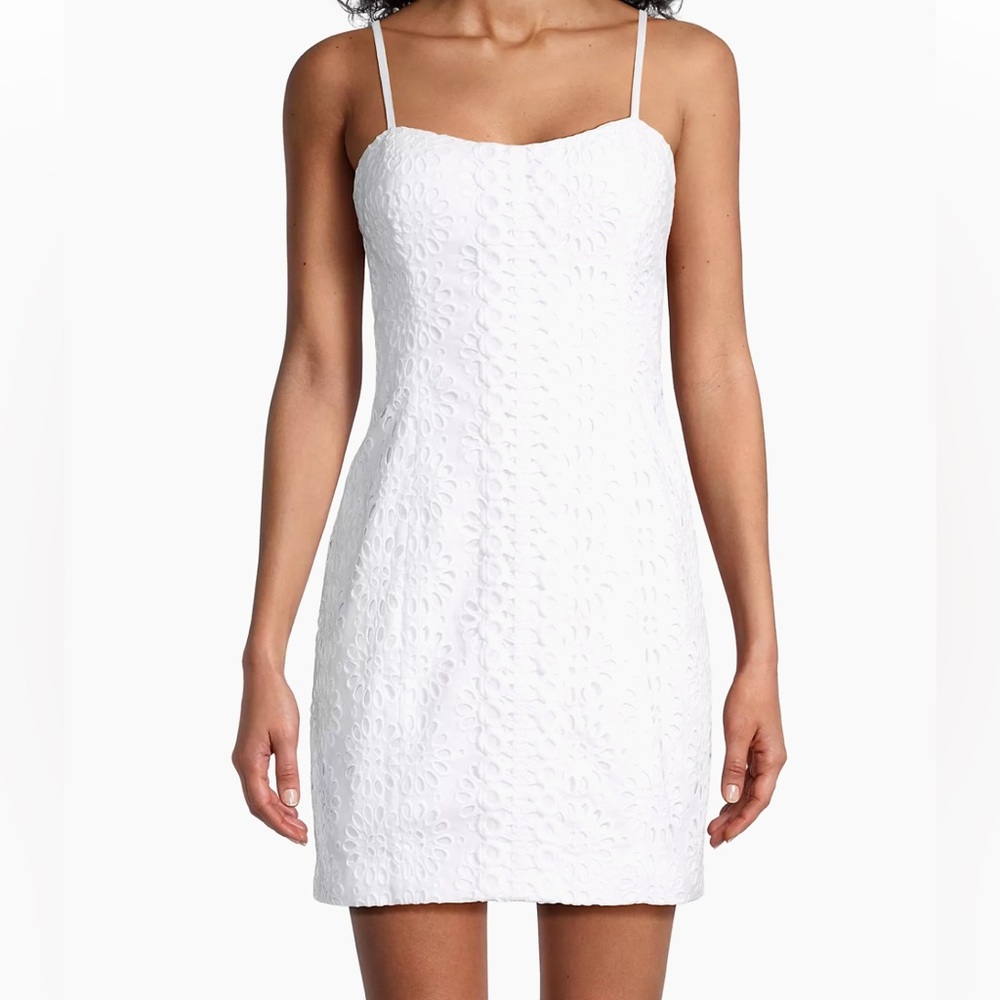 NWT Lilly Pulitzer Shelli Dress Resort White Oversized Pinwheel Eyelet Sz 12